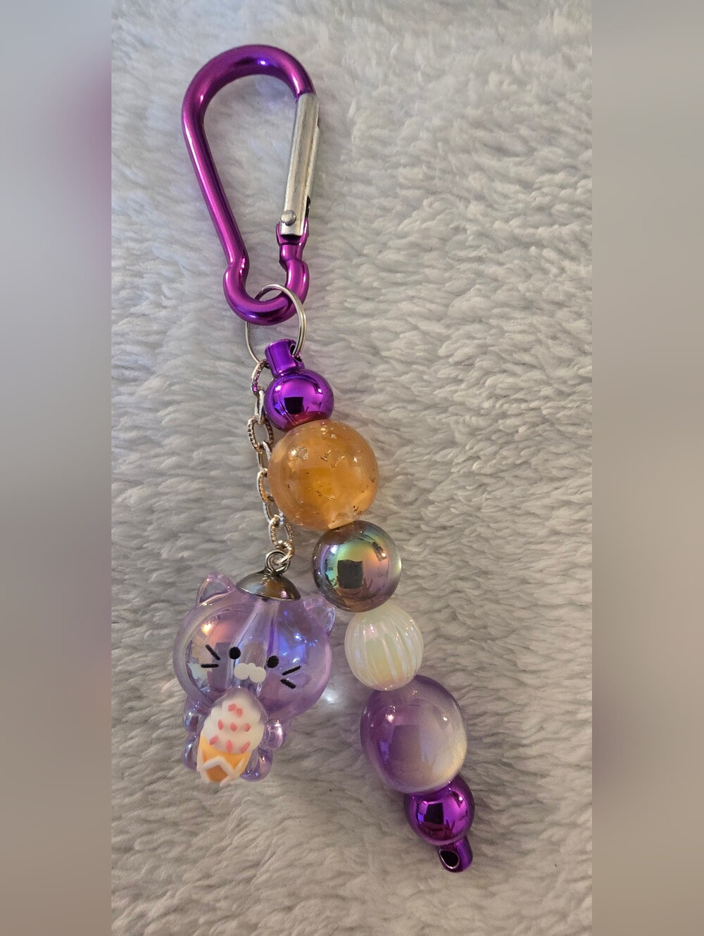 Purple Keychain/Bag Charm - Cat